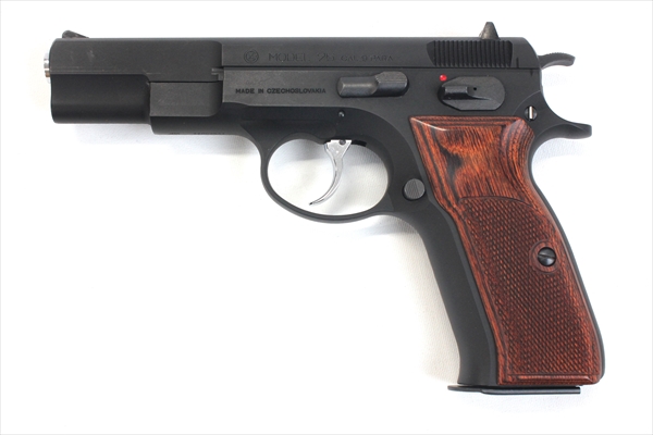 ウッドグリップ|KSC製|Cz75|チェッカー/ブラウン [AWG-1449 ウッドグリップ|KSC製|Cz75|チェッカー/ブラウン [AWG-1449