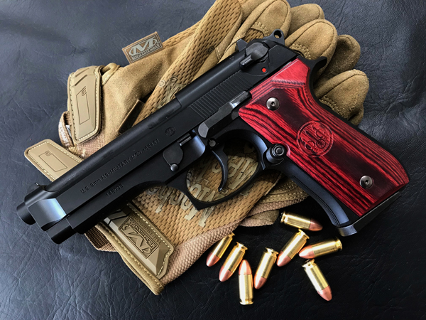 ウッドグリップ/USM9/M9A1/スムーズロゴ/レッド [AWG-1406]]