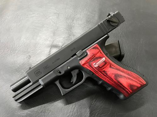 Wood Grip Glock 17-18C Smooth Red