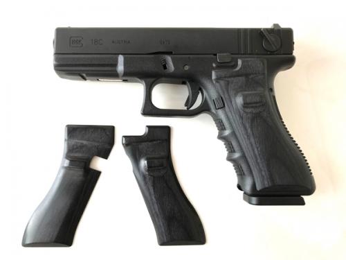 Wood grip Glock 17 / 18C <Smooth / Black>