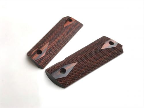 Wood Grip Government / 45 AUTO <Diamond Checker / Brown>