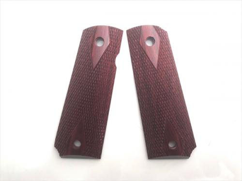 Wood Grip Government / 45 AUTO <Diamond Checker / Red>