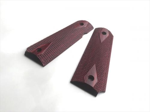 Wood Grip Government / 45 AUTO <Diamond Checker / Red>